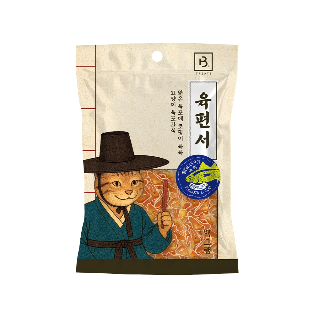 [1+1행사!] 브리더랩 캣 육편서(황태&대구)100g (유통기한 : 27년 2월 18일까지)