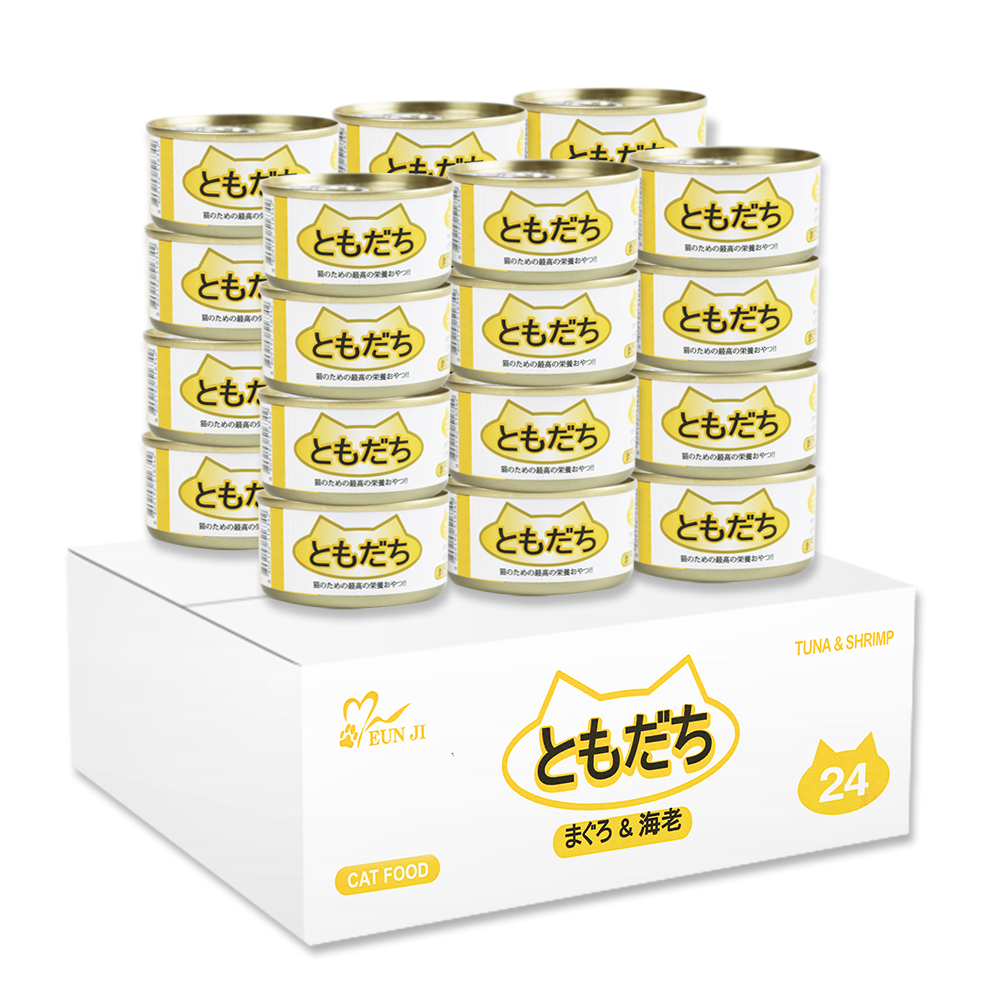 [두빈펫] 굿프랜드 도모다찌 고양이캔 참치+새우 (1박스/80g*24개입)