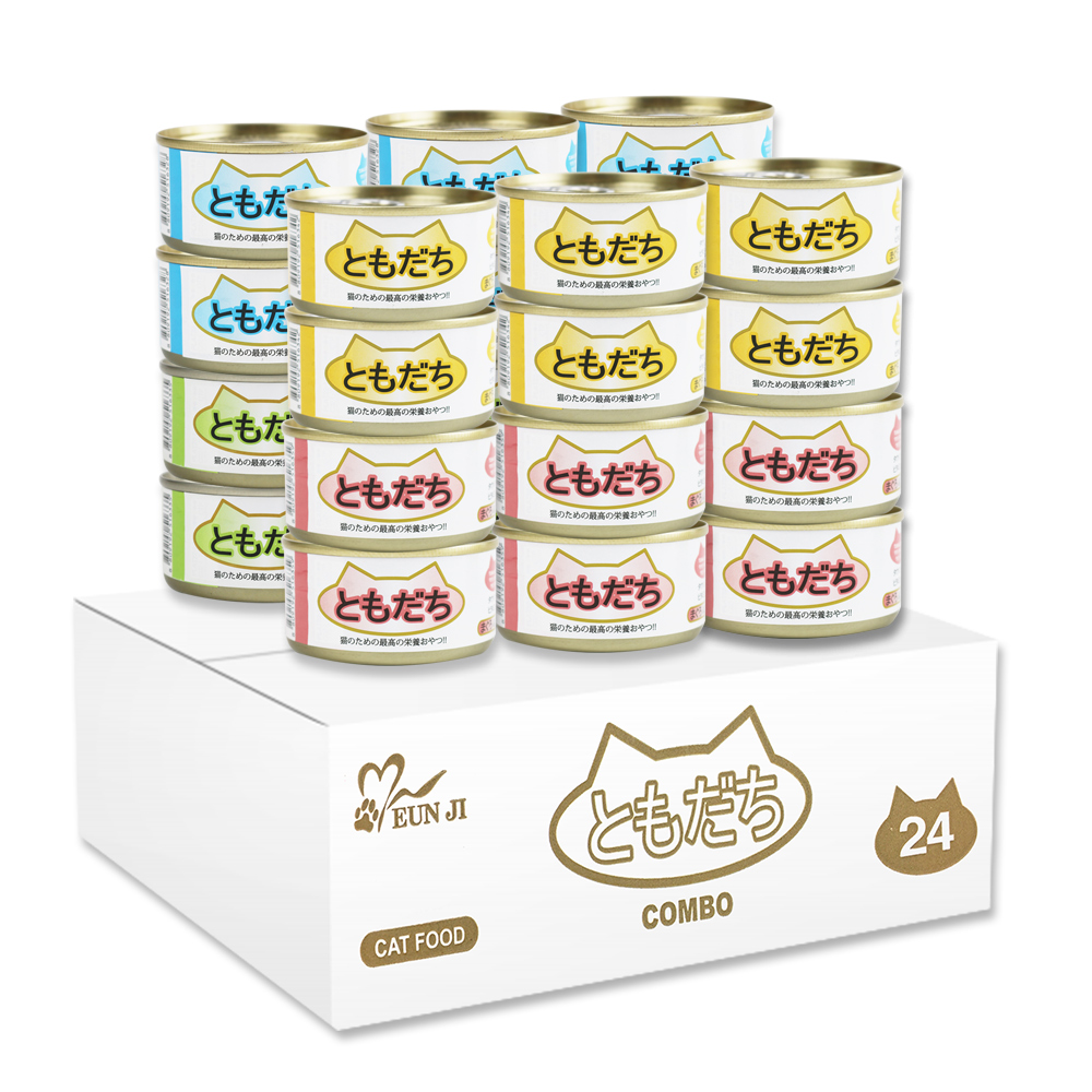 [두빈펫] 굿프랜드 도모다찌 고양이캔 참치+콤보 (1박스/80g*24개입)(4종*6개씩)