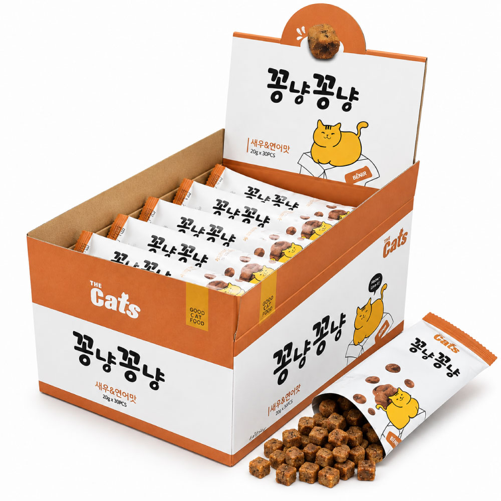 [더 캣츠-한박스상품] 꽁냥꽁냥  30봉 새우&연어 20gx30개