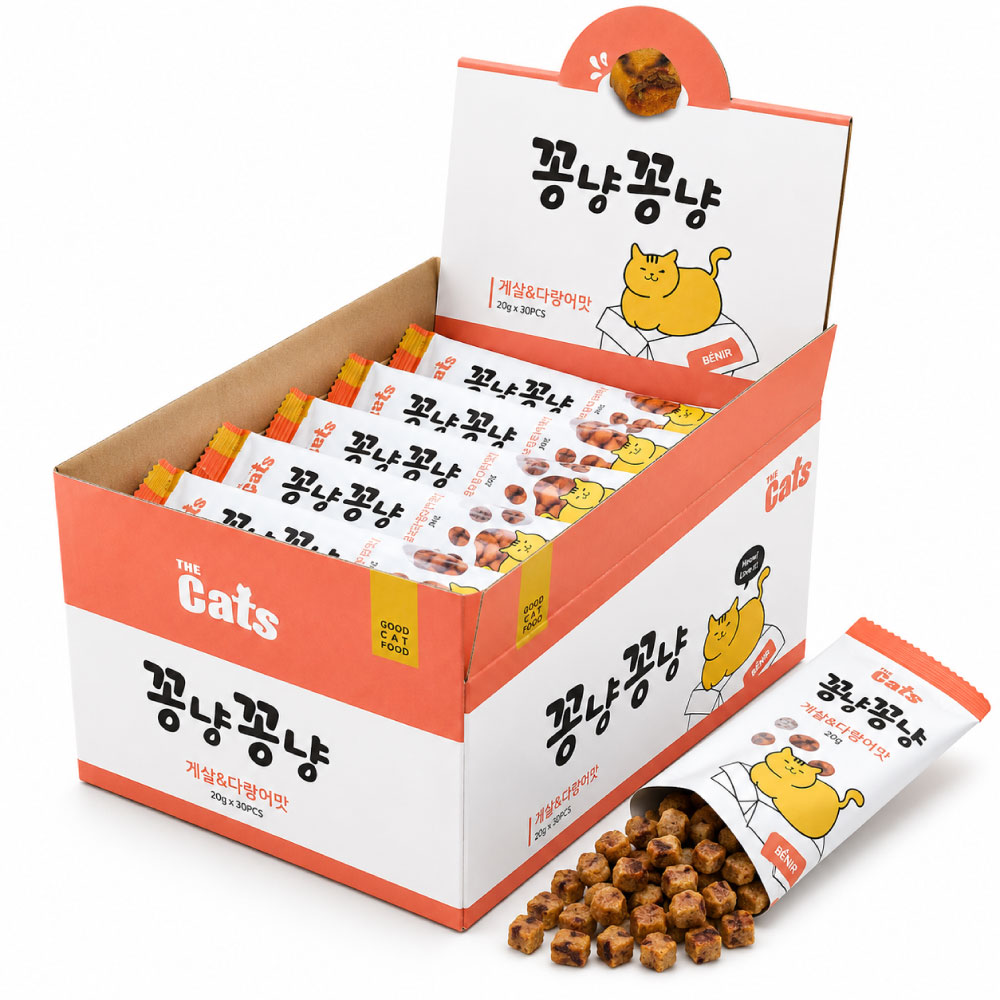 [더 캣츠-한박스상품] 꽁냥꽁냥  30봉 게살&다랑어맛 20gx30개