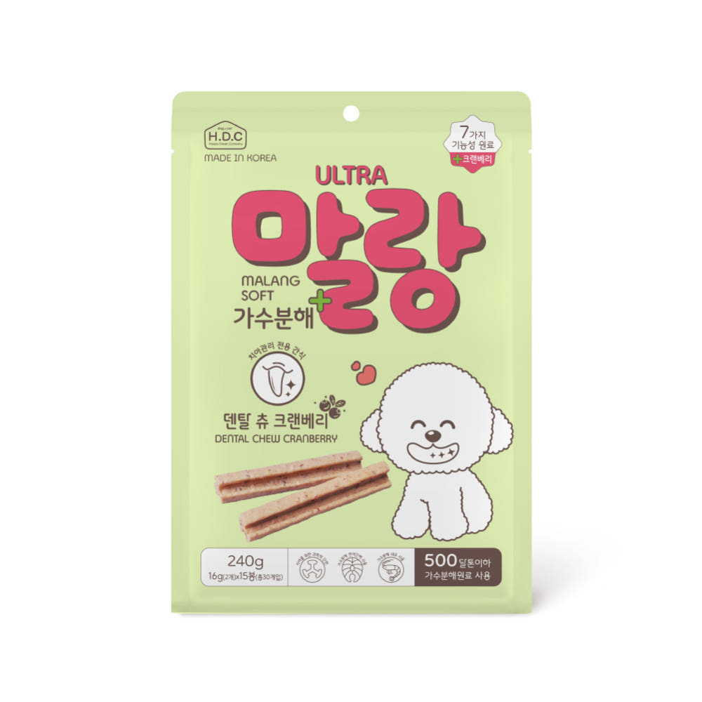 [말랑소프트] NEW 가수분해 덴탈츄 크렌베리 (240g/8gx2개=30개입)