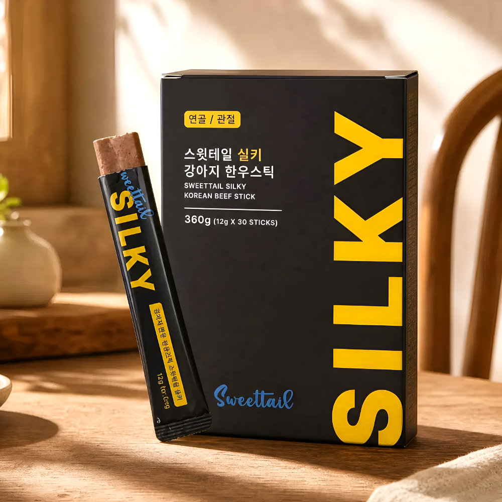 [스윗테일] 짜먹는 강아지 건강기능성 한우스틱 실키 (연골,관절) (12gx30팩)