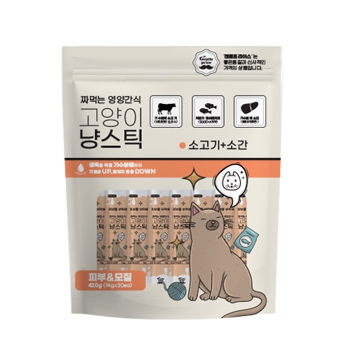 [스페푸] 젠틀프라이스 냥스틱 소고기+소간 (피부+모질 건강) 30p