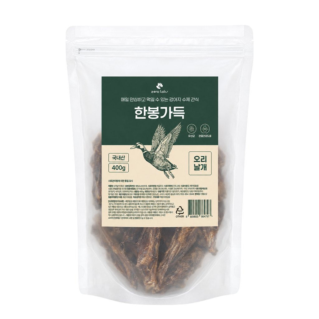 [한봉가득] 강아지 수제간식 오리날개 (400g)