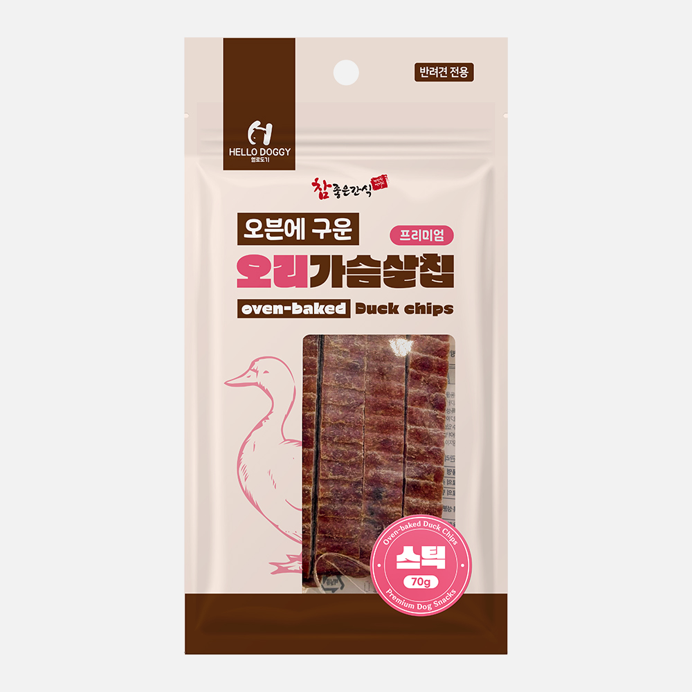 [헬로도기] 오븐에구운 오리가슴살칩 (스틱/70g)
