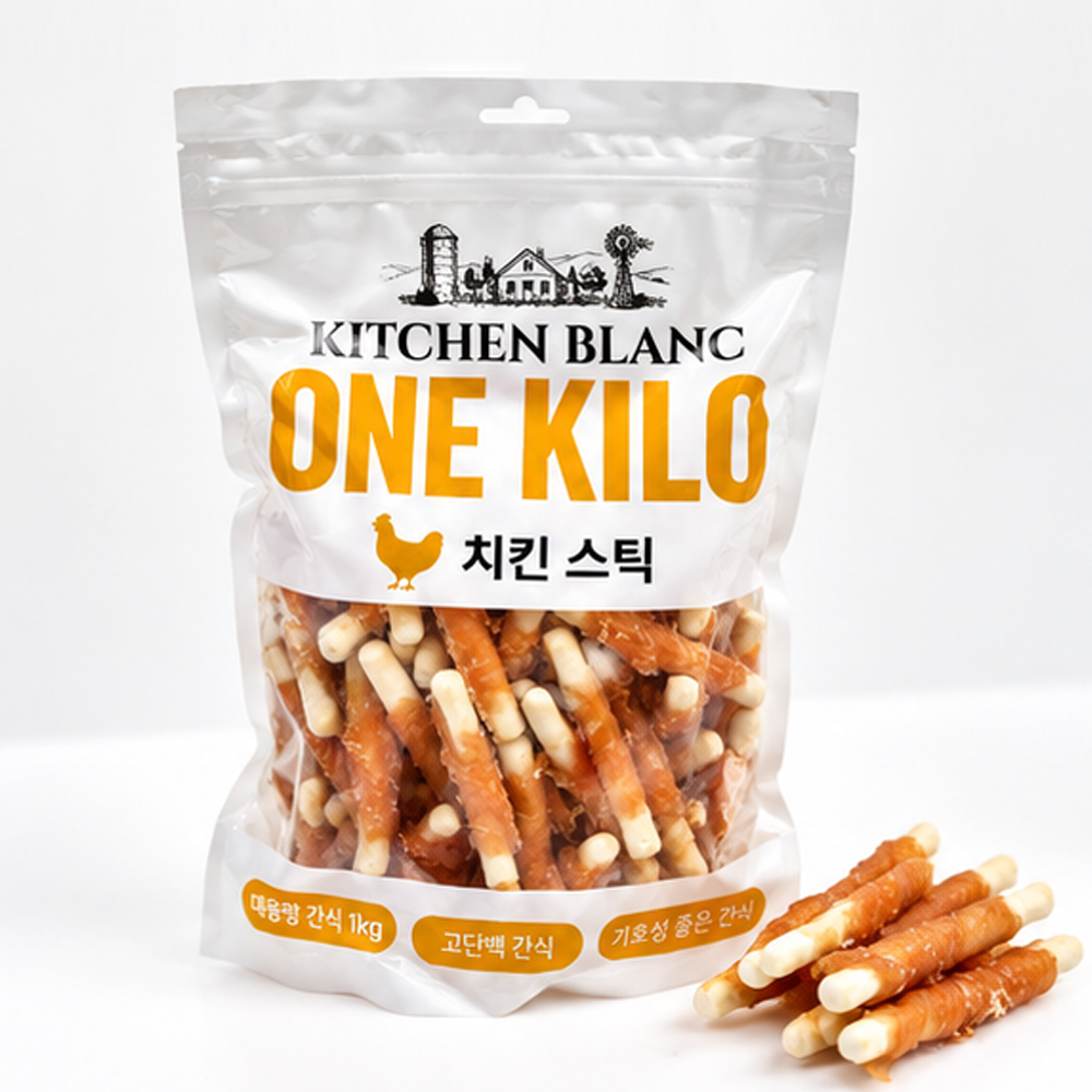 [키친블랑] 치킨스틱 (1kg) 강아지 대용량 육포간식 (온라인판매금지)