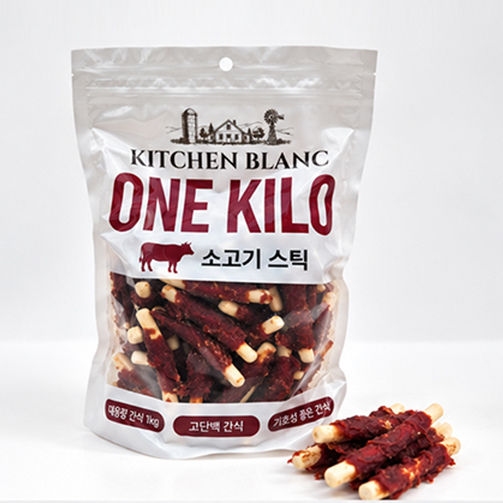 [키친블랑] 소고기스틱 (1kg)  강아지 대용량 육포간식 (온라인판매금지)